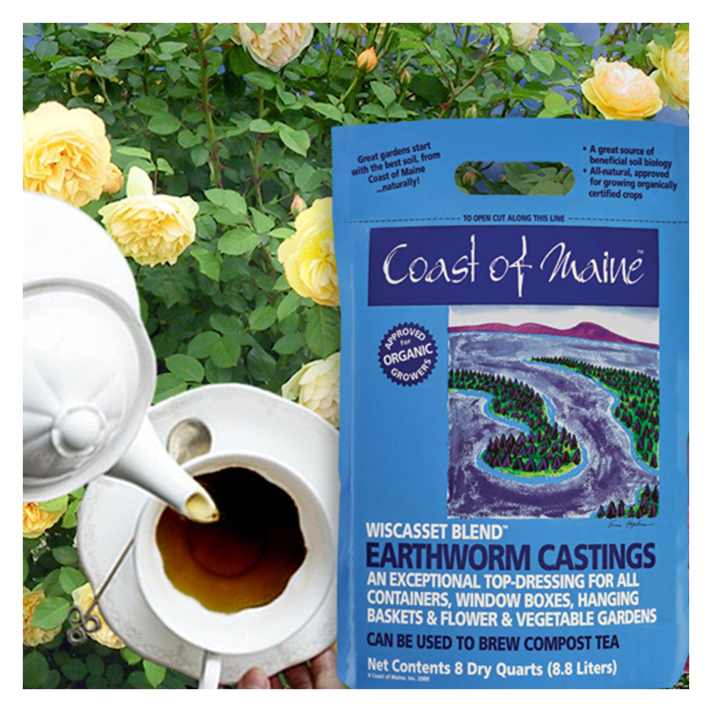 Coast of Maine Wiscasset Blend Earthworm Potting Soil, 8 Quart Bag (2 Pack) - VMInnovations