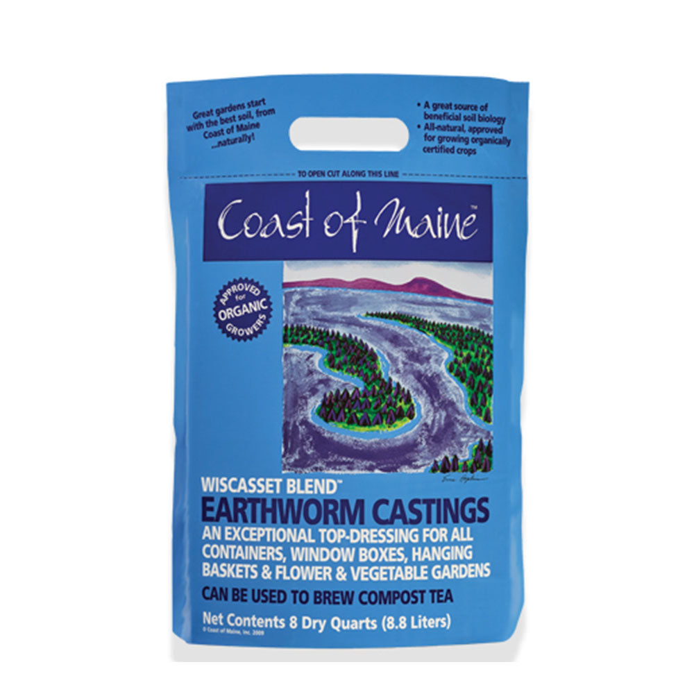 Coast of Maine Wiscasset Blend Earthworm Potting Soil, 8 Quart Bag (2 Pack) - VMInnovations