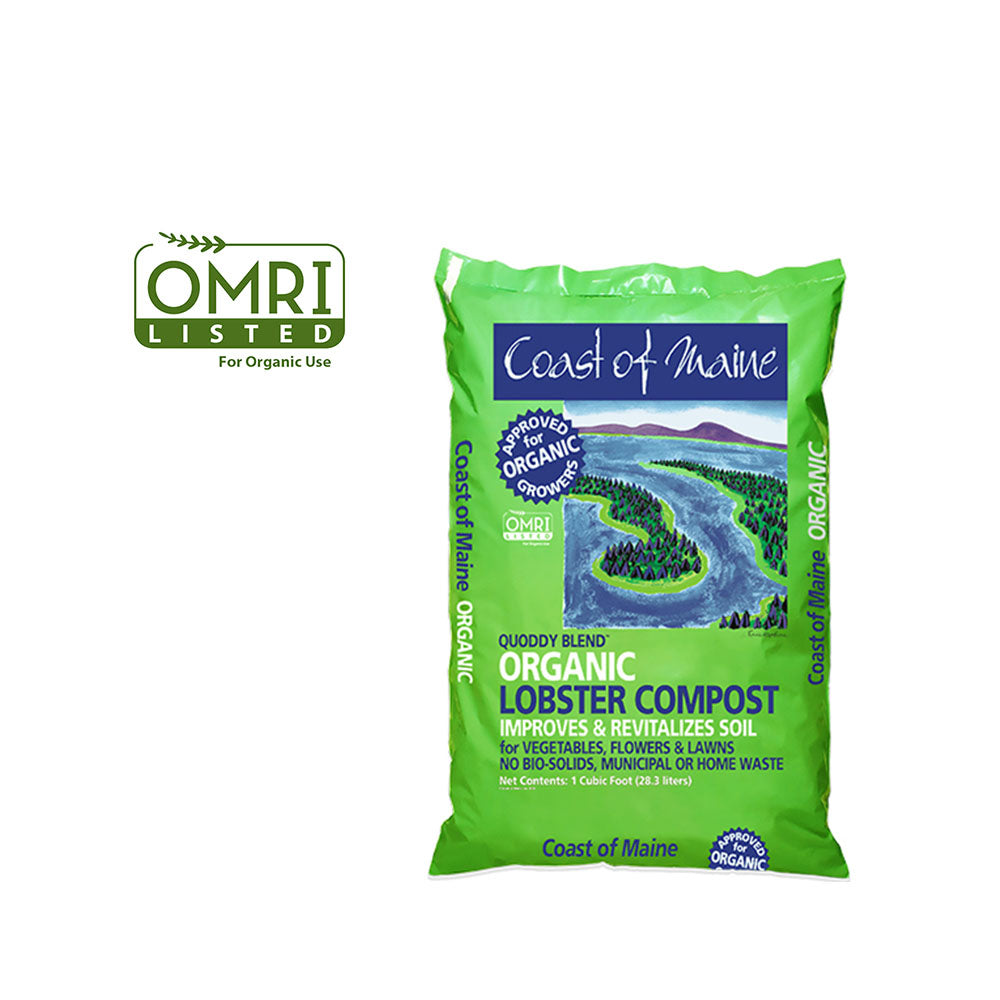 Coast of Maine OMRI Listed Quoddy Blend Lobster Compost Plant Soil, 1 Cubic Foot