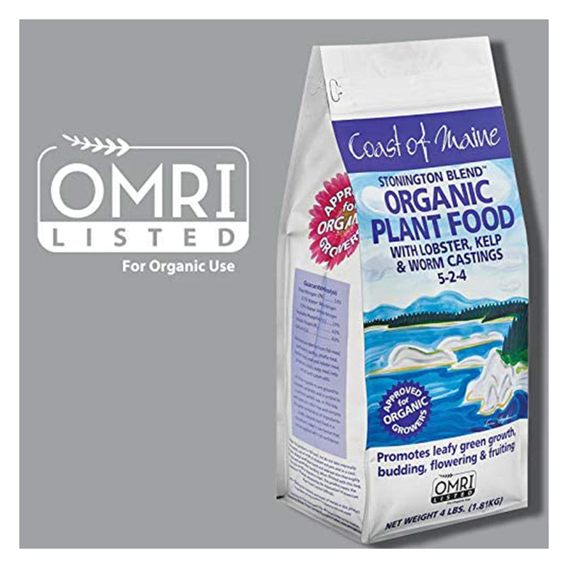 Coast of Maine OMRI Listed Organic Stonington Blend Plant Food, 4 Pound Bag - VMInnovations
