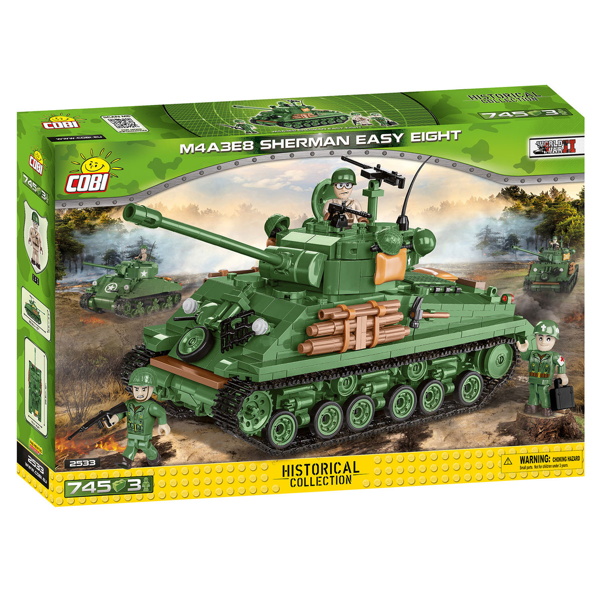 COBI Historical Collection M4A3E8 Sherman Easy Eight Building Blocks, Set #2533
