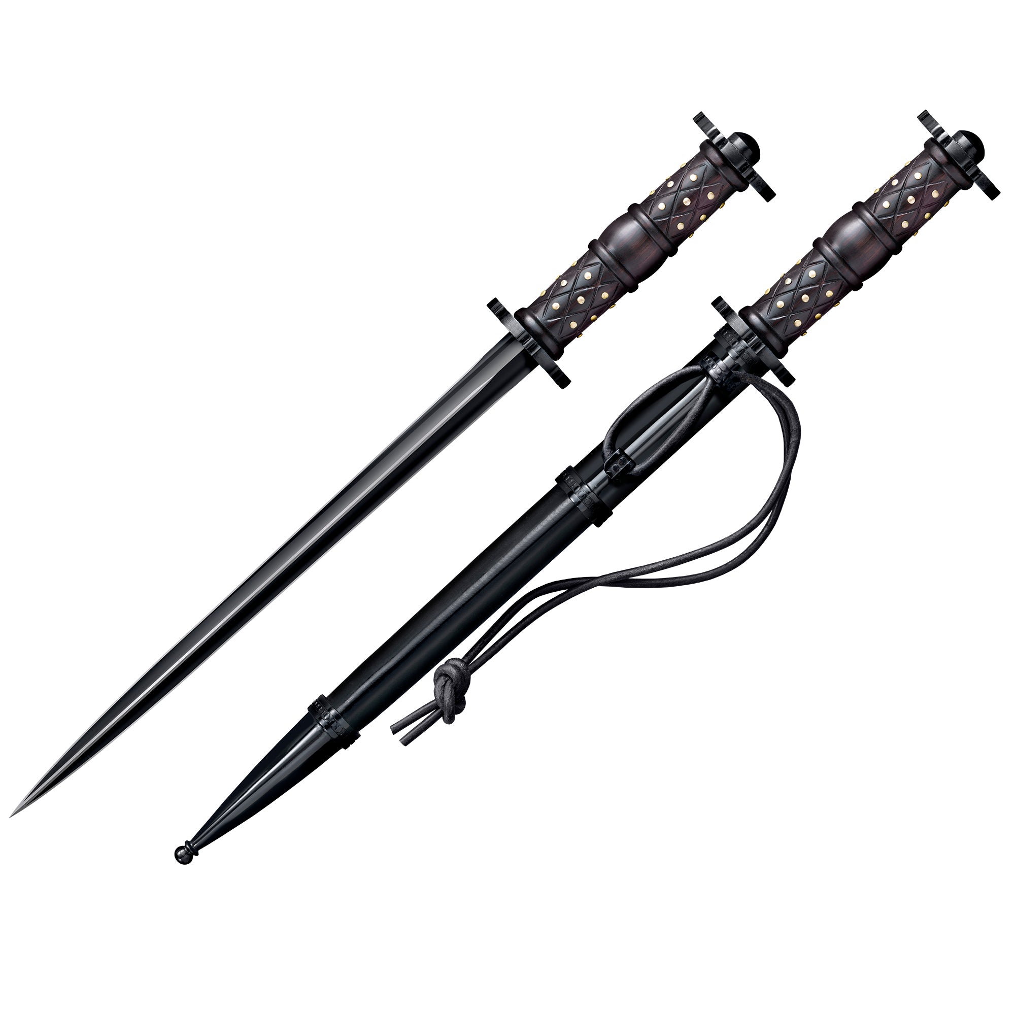 Cold Steel Hand-Carved 16.5-Inch Historical Rondel Straight Pointed Dagger(Used)