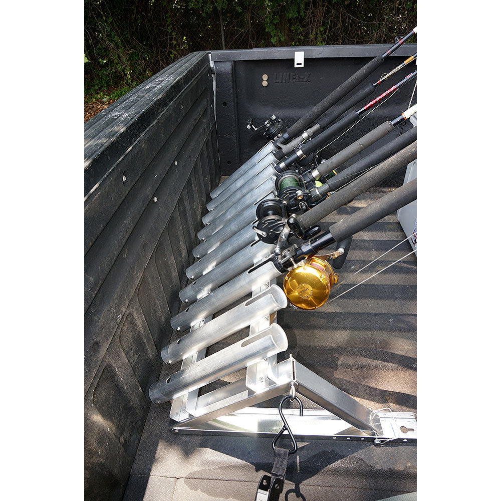 Viking Solutions 10 Rod Wall Mounted Aluminum Steel Fishing Rod Rack (Open Box)