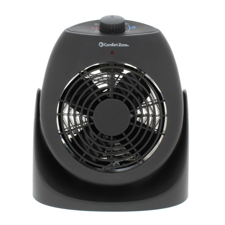 Comfort Zone 1500W Electric Space Heater Personal Fan Dual Unit, Black(Open Box)