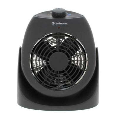 Comfort Zone 1500W Electric Space Heater Personal Fan Dual Unit, Black (Used)