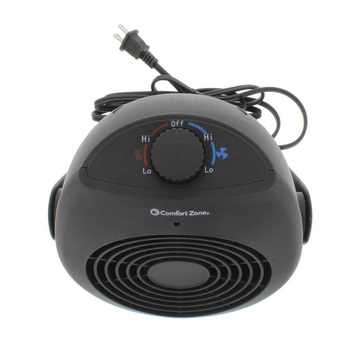 Comfort Zone 1500W Electric Space Heater Personal Fan Dual Unit, Black(Open Box)