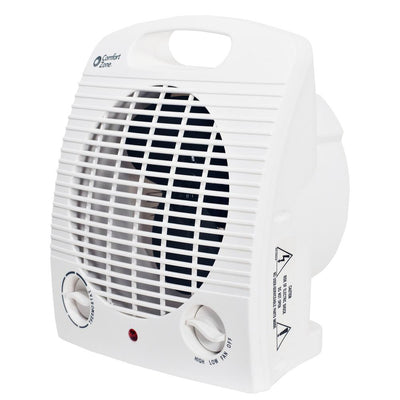 Comfort Zone Electric Space Heater Fan Combination Unit, White (Open Box)