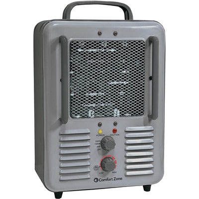 Compact Portable Electric Utility Space Heater Personal Fan, Gray (Open Box)