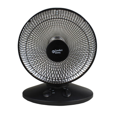 Comfort Zone Compact Portable Electric Radiant Oscillating 14" Dish Space Heater (Refurbished)