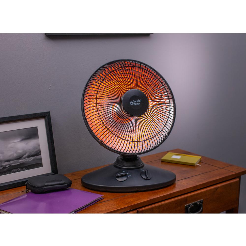 Comfort Zone Portable Electric Oscillating 14" Dish Space Heater (Open Box)