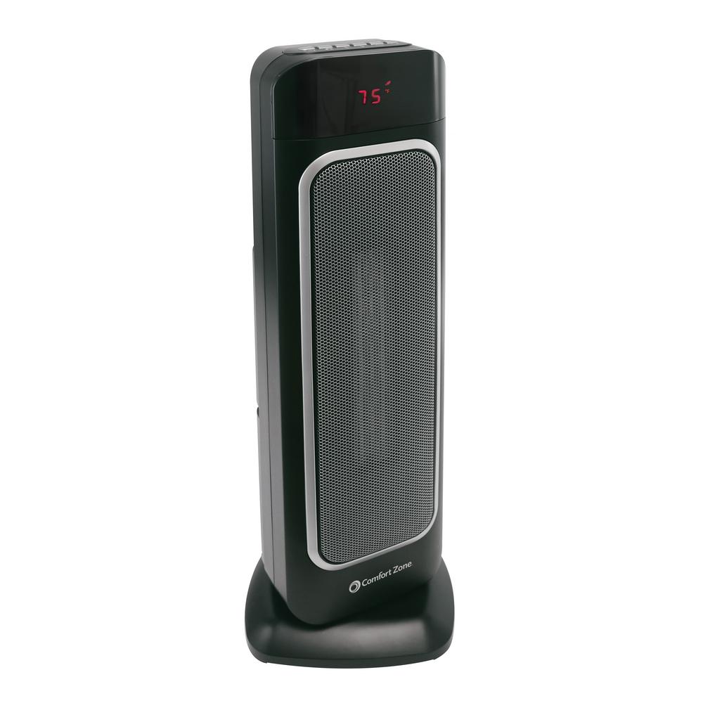 Comfort Zone Portable 23" Oscillating Digital Tower Space Heater with Remote - VMInnovations
