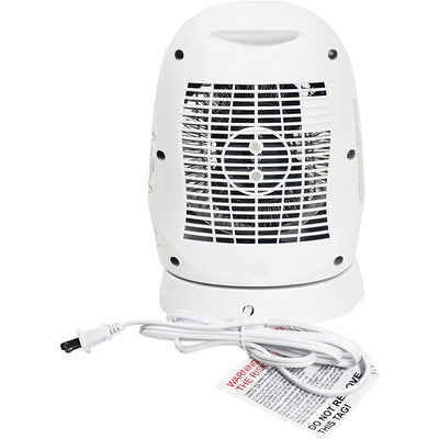 Comfort Zone Portable Oscillating Space Heater Personal Fan, White (Open Box)