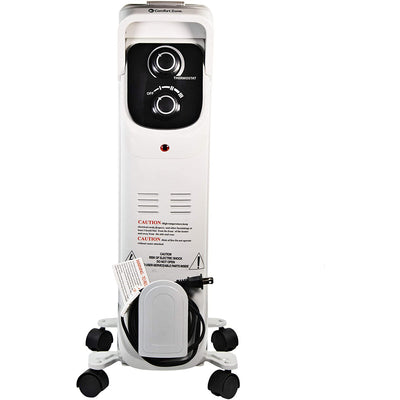 Comfort Zone Rolling Silent Operation Oil Filled Home Radiator Heater (Open Box)