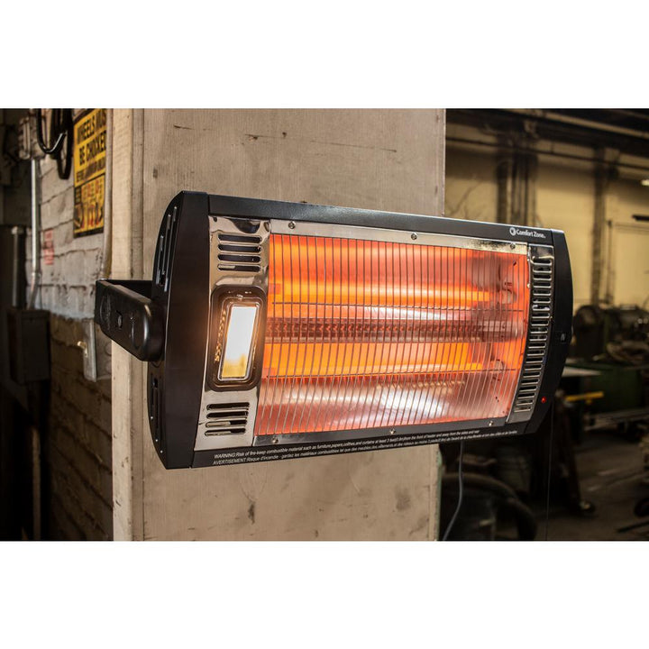 Comfort Zone Radiant Quartz Infrared Work Shop Space Heater Unit (Open Box)
