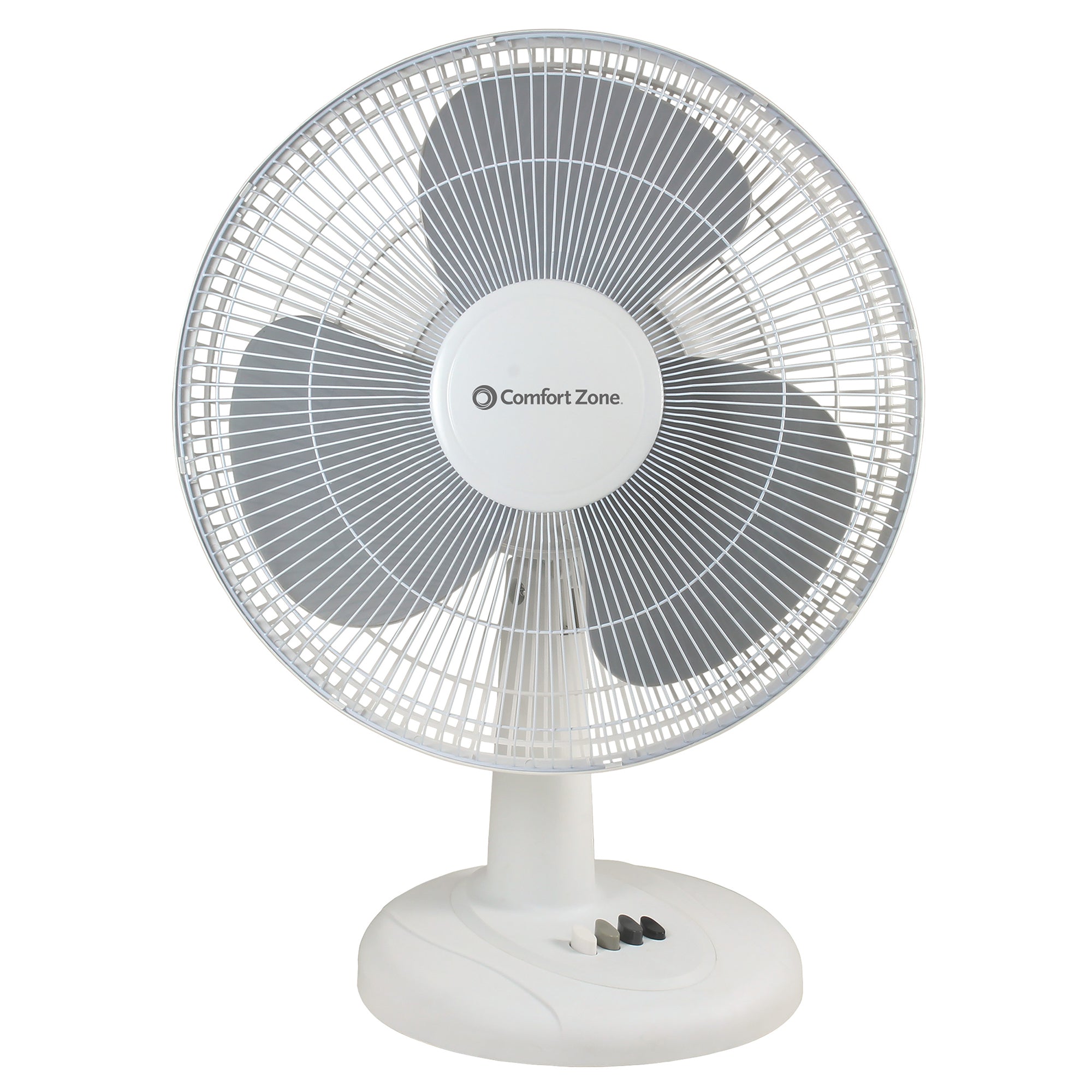 Comfort Zone 16" High-Velocity 3 Speed Oscillating Table Fan, White (For Parts)