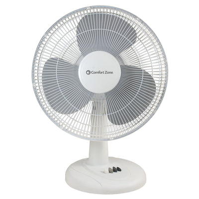 Comfort Zone 16" High-Velocity 3 Speed Oscillating Table Fan, White (For Parts)