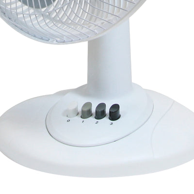 Comfort Zone 16" High-Velocity 3 Speed Oscillating Table Fan, White (Open Box)