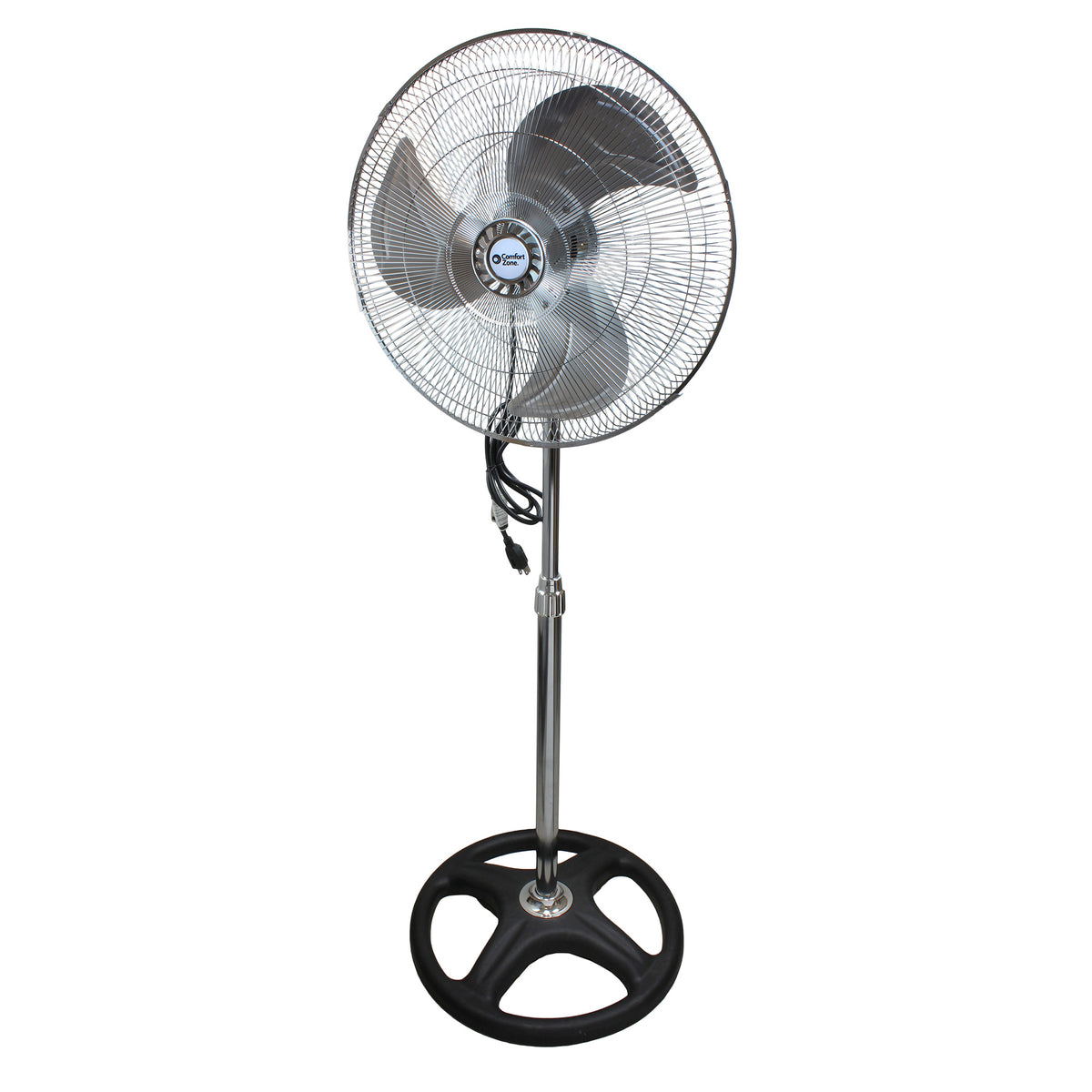 Comfort Zone 18" High-Velocity 3 Speed Industrial Pedestal Fan, Black(For Parts)