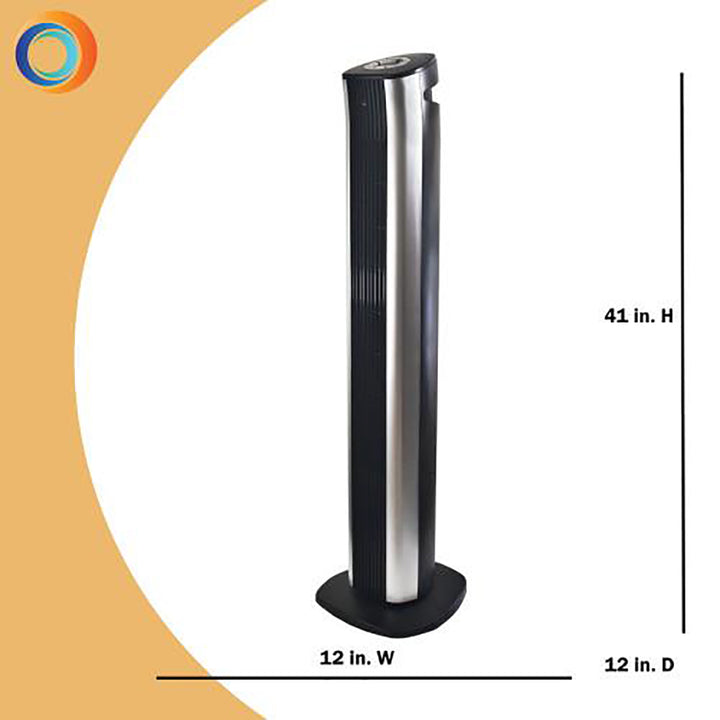 Comfort Zone 42" 4 Speed Oscillating Tower Fan with Remote, Black  (Open Box) - VMInnovations