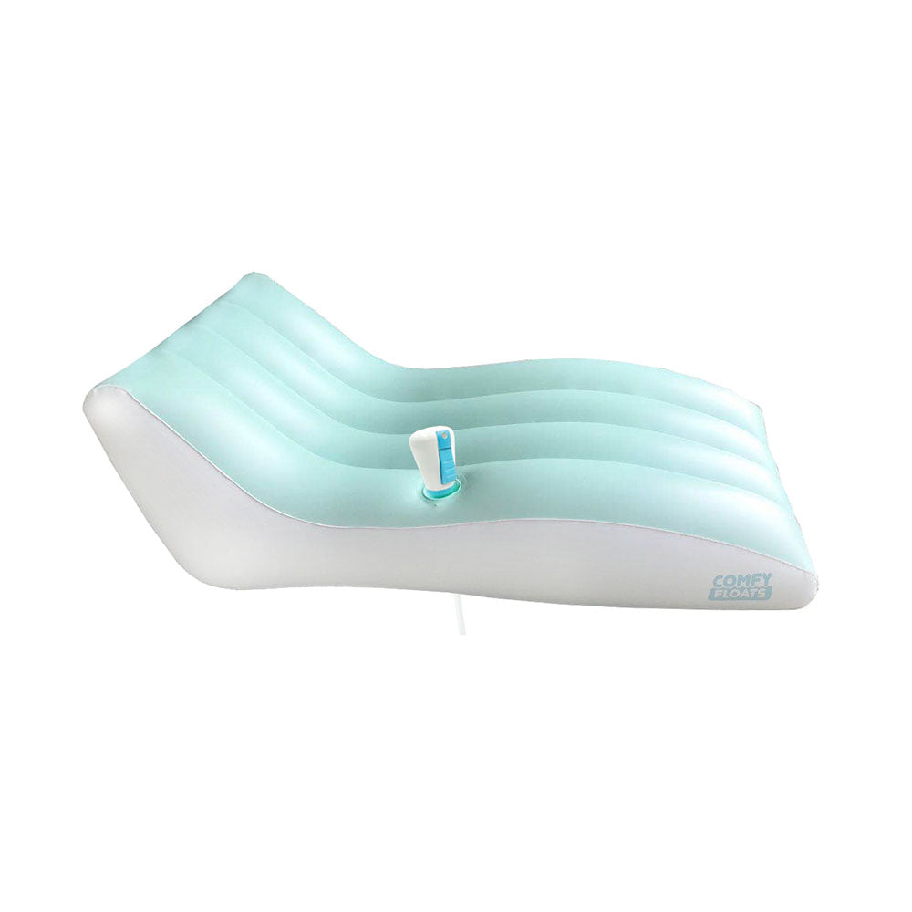 Comfy Floats Misting Chaise Lounger Inflatable Float for Water, Aqua (Open Box)