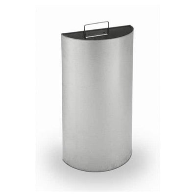 Commercial Zone 15 Gallon Half Moon Trash Can and Waste Bin Container, Silver