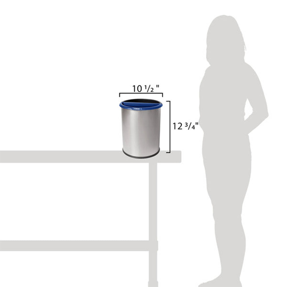 Commercial Zone 3.2 Gal InnRoom Trash Can and Waste Bin Container, Silver (Used) - VMInnovations