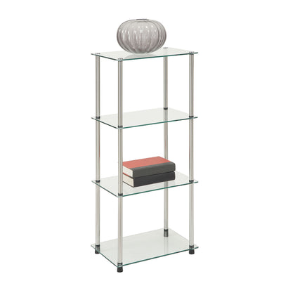 Convenience Concepts Classic Glass 4 Tier Tower Shelf Accent Table (Open Box)