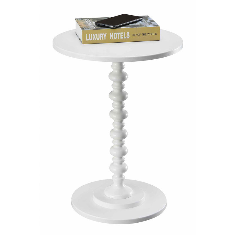 Convenience Concepts Palm Beach Spindle Decorative Home Accent End Table, White