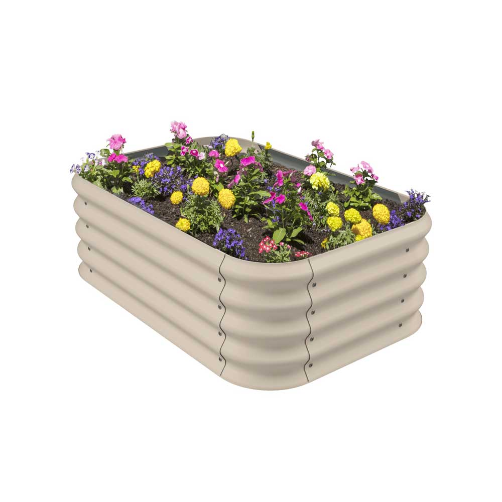 Stratco Raised Garden Bed, Beige & Brut Worm Castings Soil Builder, 30lb Bag
