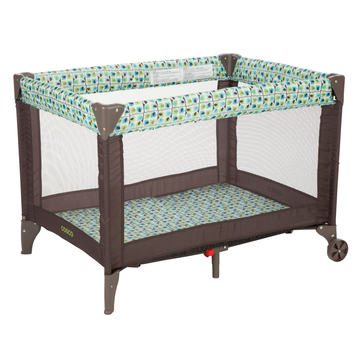 Cosco Funsport Portable Compact Baby Toddler Play Yard w/Wheels, Elephant Square - VMInnovations