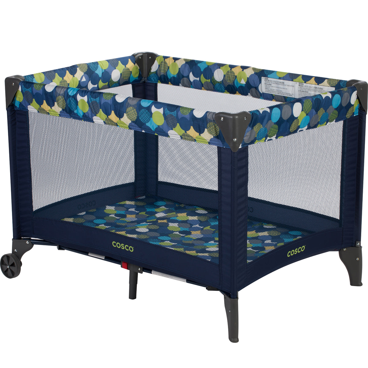 Cosco Funsport Portable Compact Comfy Baby Toddler Play Yard with Wheels, Comet - VMInnovations