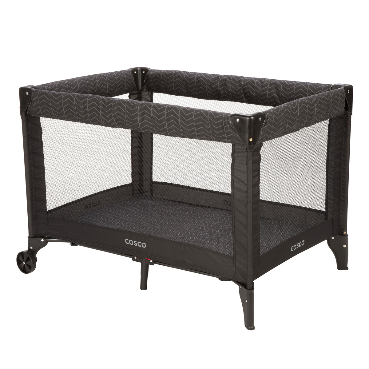 Cosco Funsport Portable Compact Baby Toddler Play Yard with Wheels, Black Arrows - VMInnovations