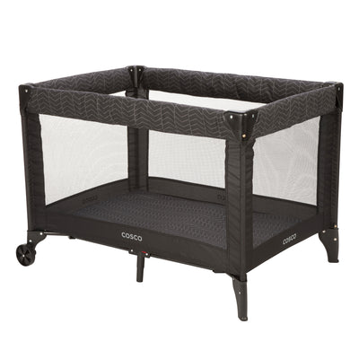 Cosco Funsport Portable Compact Baby Toddler Play Yard with Wheels, Black Arrows - VMInnovations