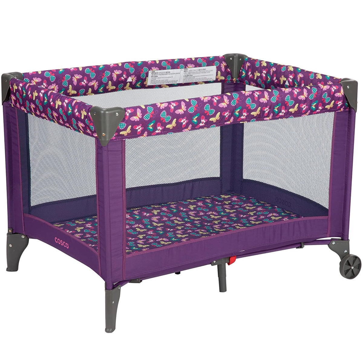 Cosco Funsport Compact Baby Toddler Yard w/Wheels, Butterfly Twirl (Open Box)