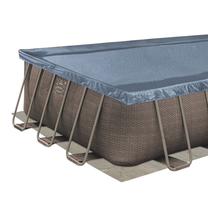 Summer Waves 18ft x 9ft x 52in Above Ground Rectangle Frame Swimming Pool Set - VMInnovations