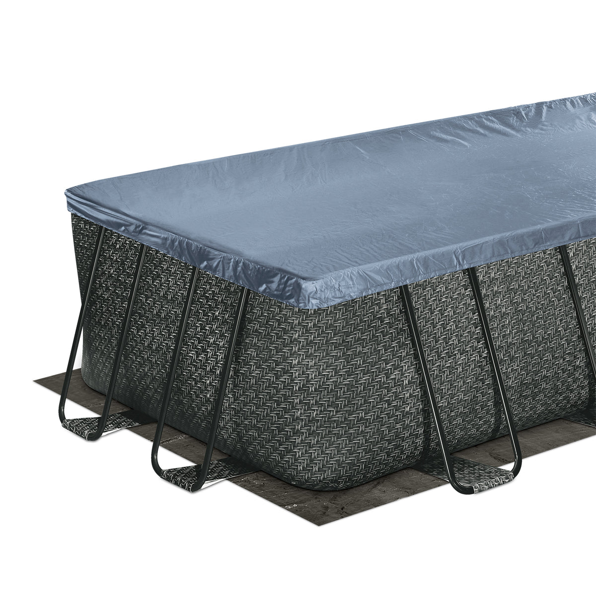 Summer Waves 18ft x 9ft x 52in Above Ground Rectangle Frame Swimming Pool Set