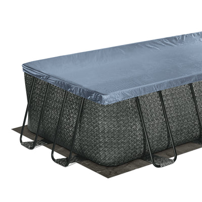 Summer Waves 18ft x 9ft x 52in Above Ground Rectangle Frame Swimming Pool Set
