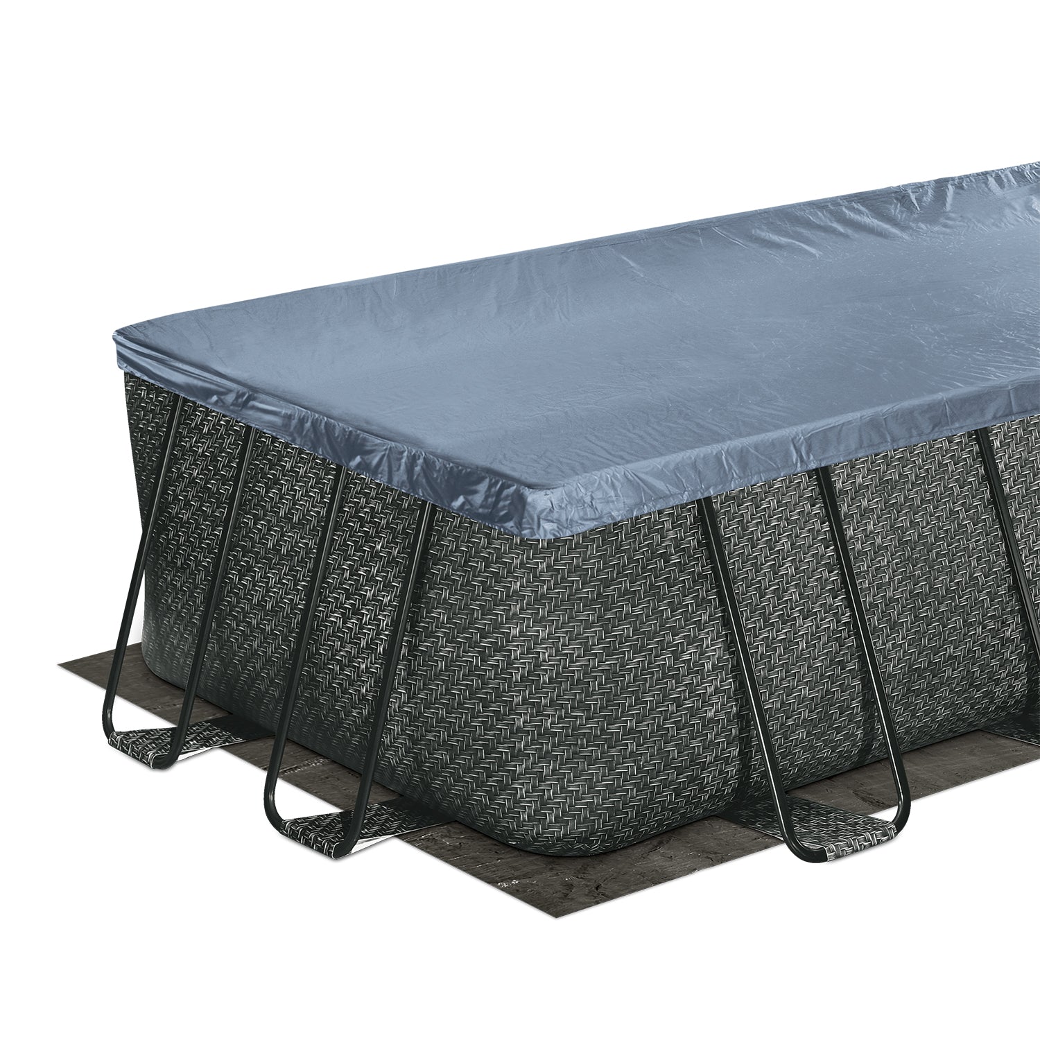 Summer Waves 18ft x 9ft x 52in Above Ground Rectangle Frame Swimming Pool Set