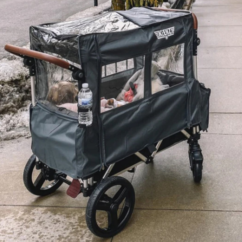 Keenz All Weather Wind Cover with Windows For 7SPush Pull Wagon, Grey (Open Box)