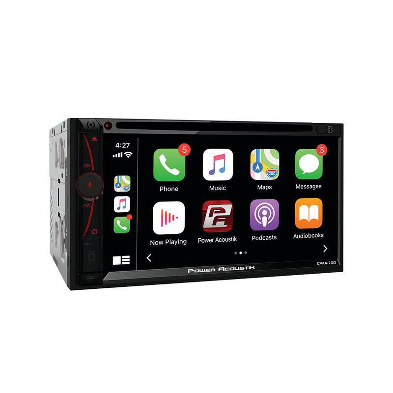 Power Acoustik CPAA-70D Double DIN In Dash DVD Receiver with Bluetooth, Black