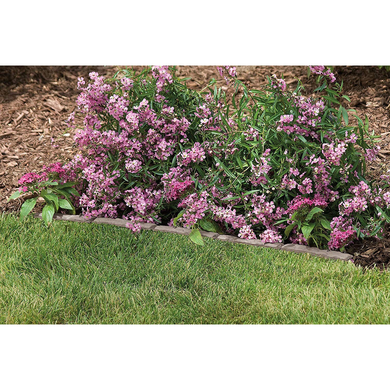 Suncast Quick Edge 35 Inch Single Strip Resin Lawn Edging, Flagstone (8 Pack) - VMInnovations