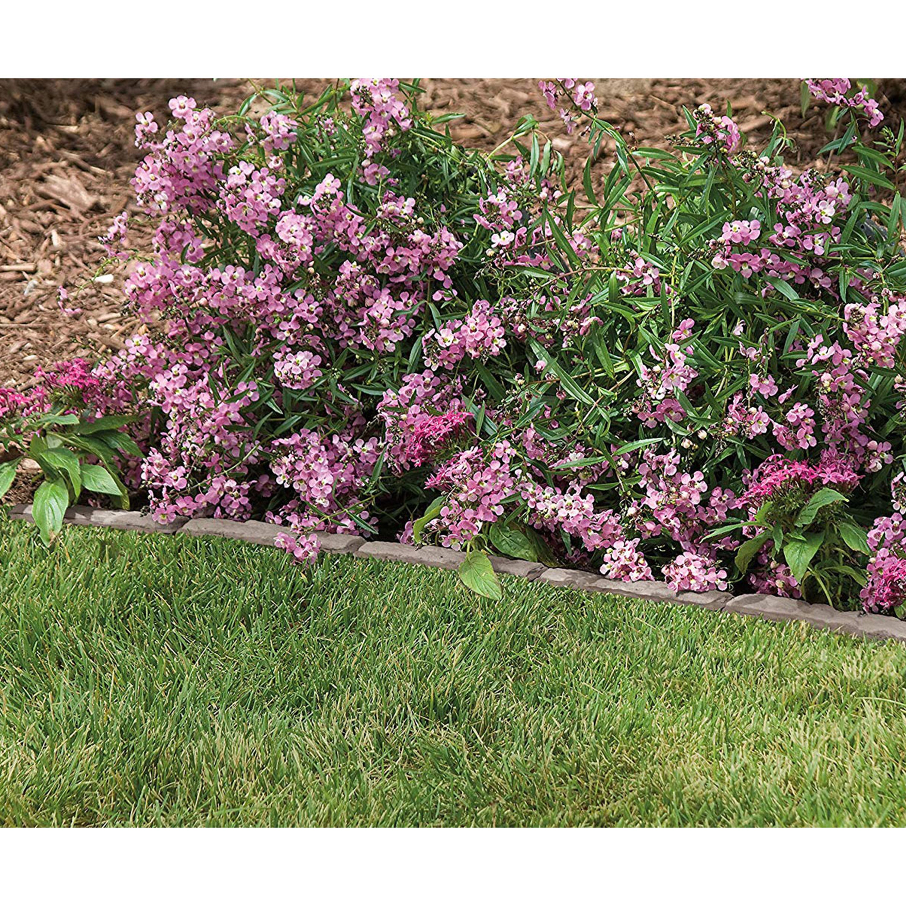 Suncast Quick Edge Resin Material 35 Inch Single Strip Lawn Edging, Flagstone