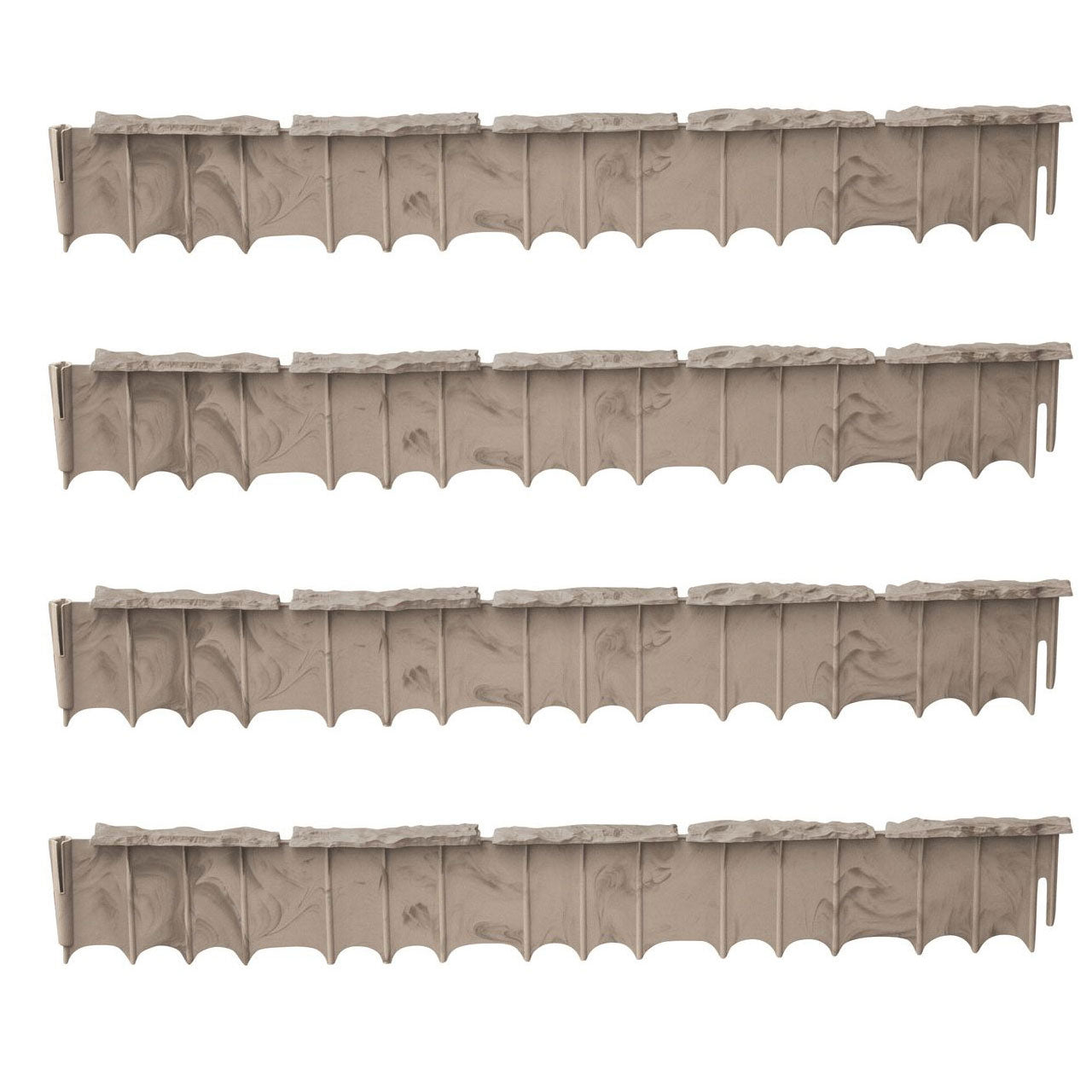 Suncast Quick Edge 35 Inch Single Strip Resin Lawn Edging, Flagstone (4 Pack) - VMInnovations