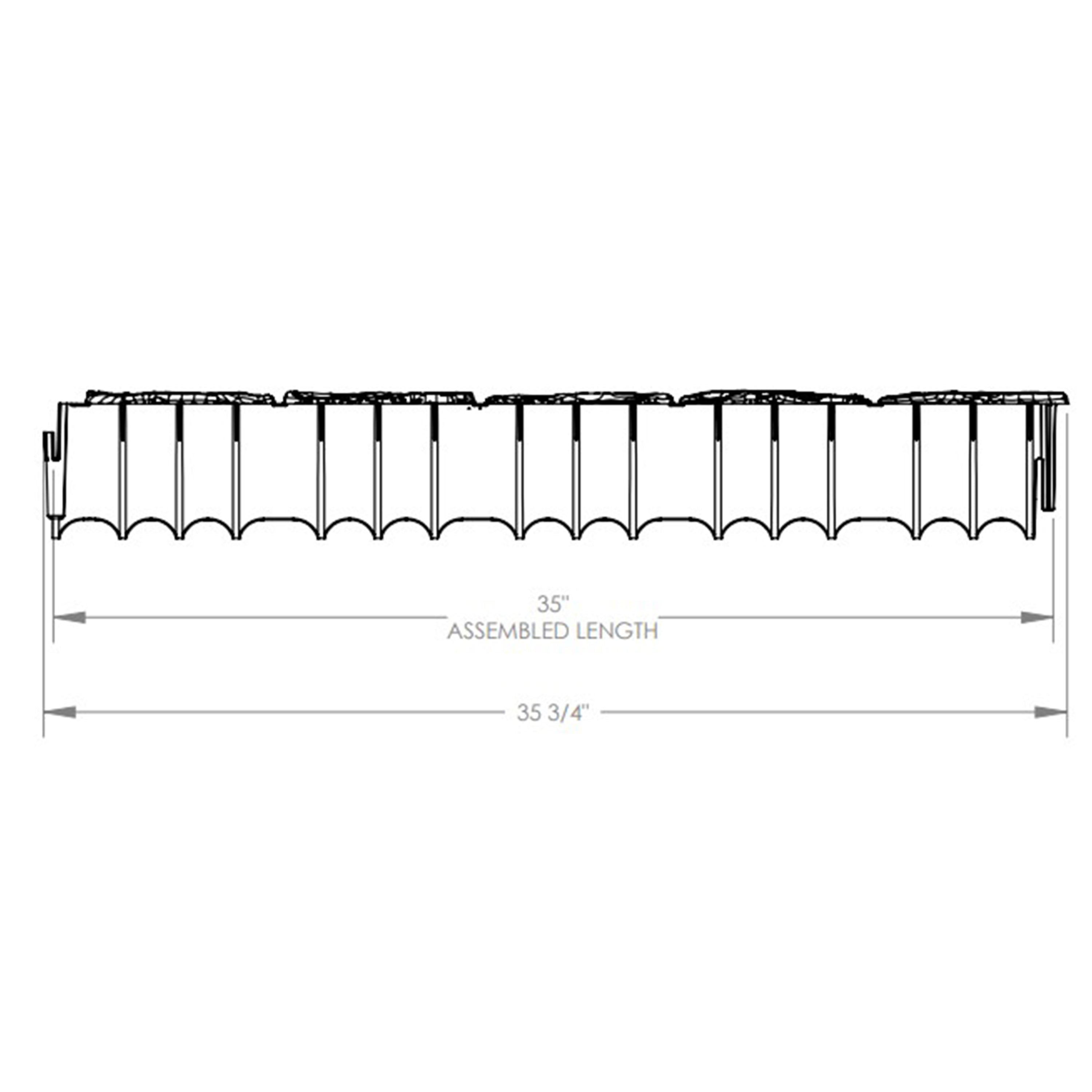 Suncast Quick Edge Resin Material 35 Inch Single Strip Lawn Edging, Flagstone