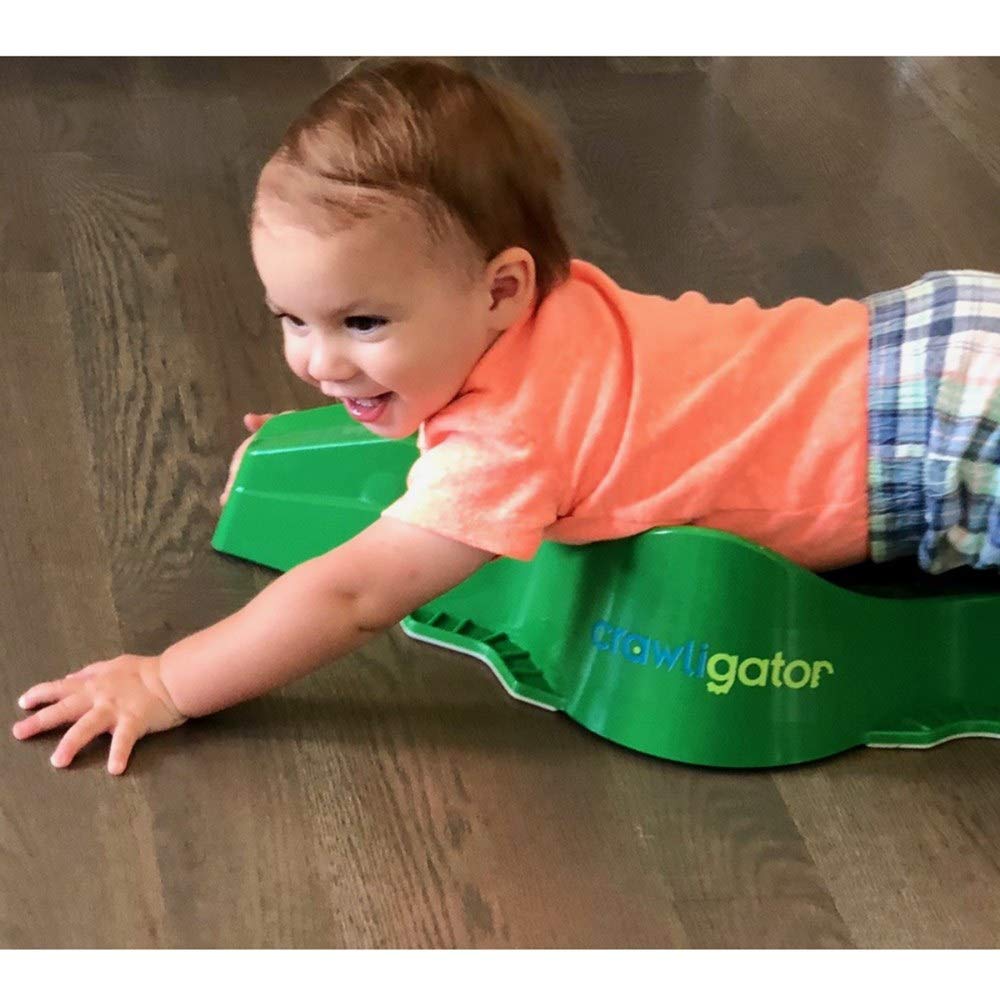 Crawligator Fun Tummy Time Rolling Strength Building Baby Toy, Green (Open Box)