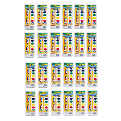 Crayola Washable Watercolor Paint 16 Color Art Set w/ Paintbrush (24 Pack) - VMInnovations