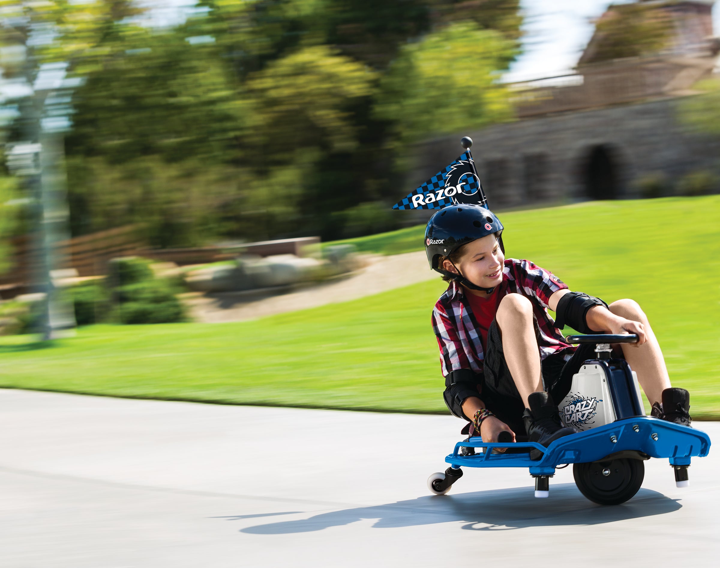 Razor High Torque Motorized Drifting Crazy Cart with Drift Bar for Adults, Blue - VMInnovations