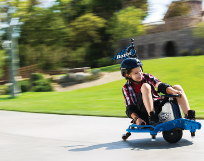 Razor High Torque Motorized Drifting Crazy Cart with Drift Bar for Adults, Blue - VMInnovations