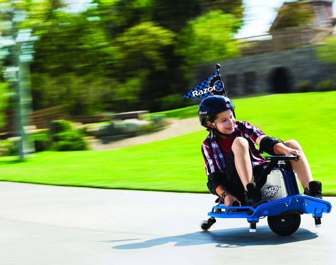 Razor High Torque Motorized Drifting Crazy Cart with Drift Bar for Adults, Blue