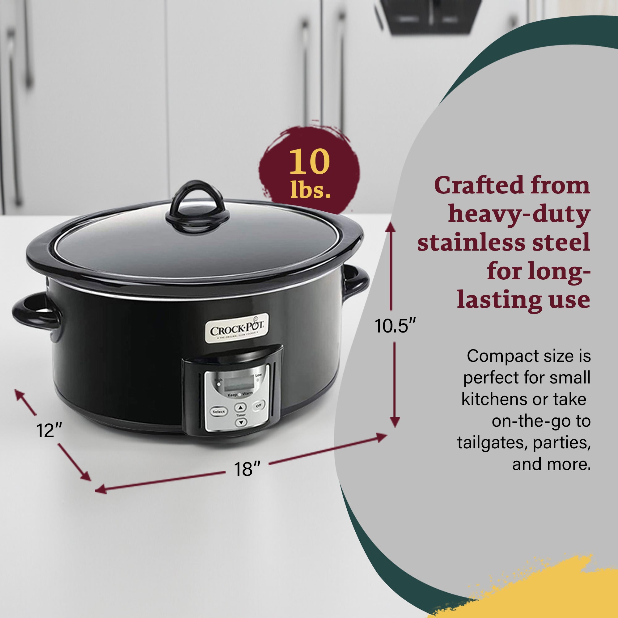 Crock-Pot 4 Qt Digital Count Down Food Slow Cooker Appliance, Black (Used) - VMInnovations
